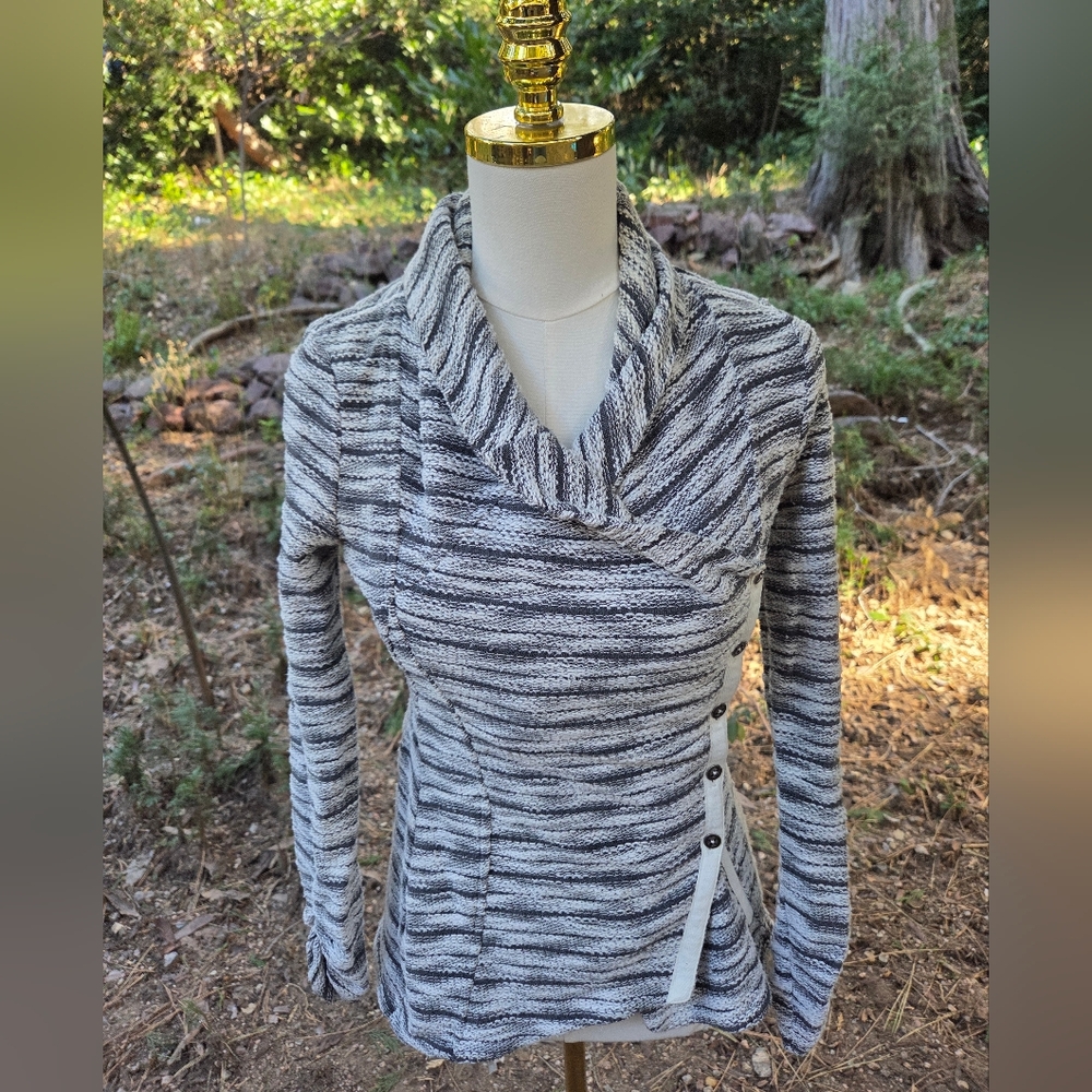 Anthropologie‎ Saturday Sunday Striped Open Front Cardigan